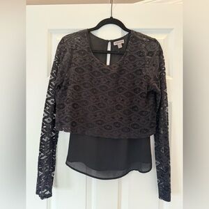 Chelsea 28 lace overlay top, silk shell size M